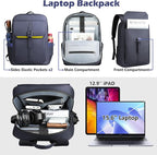 hk Slim Laptop Backpack for Men Women, Lightweight Business Backpacks 15.6 Inch Water-resistant Computer Bag for College Work Daily
