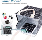iknoe Insulated Lunch Bag for Women & Adults, 9L Foldable Wide-Open Cooler Bag with Pockets, Leakproof & Portable, for Picnic, Office, Beach(Black square)