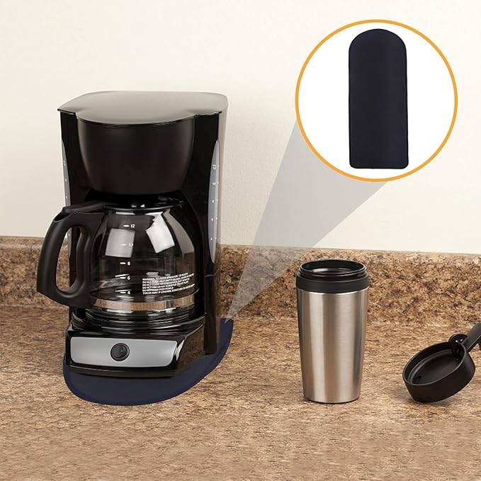 Coffee Maker Mat For Countertops,Appliance Sliders for Kitchen Appliances,Small Appliance Coffee Maker Slider,Coffee Machine Mat Sliding Tray.Coffee Accessories.Black Appliance Slider mat. (Medium)