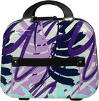 World Traveler VentureX Airline Approved 2-Piece Carry-On Luggage Set – Lightweight Hardside Polycarbonate Suitcase with Spinner Wheels - Tropical Leaves
