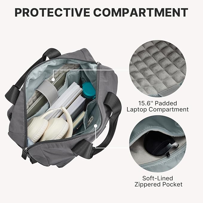 G4Free Protective 16" Laptop Backpack, Large Work Bag for Men Women, Slim Casual Backpacks for Travel, College, Business, Dark Gray