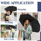 Hillban Set of 12 Windproof Travel Umbrellas Bulk Portable Folding Compact Umbrella for Rain Sun for Wind Backpack Men Women