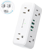 TROND Outlet Extender Surge Protector with 360 Rotating Plug, Multi Plug Wall Outlet with 6 Grounded Sockets and PD20W USB C Charger, 900J, Sideways Plug Adapter for Tight Space in Kitchen Bathroom