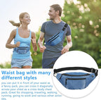 1PCS Crossbody Fanny Pack Large Capacity Waist Bag with 4-Zipper Pockets Adjustable Strap Fanny Packs Waterproof Oxford Cloth Travel Belt Bag for Outdoor Shopping Travel Men Women,Blue