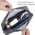 CAAORDKSO Travel Electronic Organizer Pouch Bag, Waterproof Portable Electronic Accessories Storage Multifunctional Case for USB, Cable, Cord, Charger, Phone, Power Bank, Earphone (Big-Dark Gray)