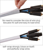 Alex Tech 10ft - 1.25 inch Cord Protector Wire Loom Tubing Cable Sleeve Split Sleeving for USB Cable Power Cord Audio Video Cable - Protect Cat from Chewing Cords - White