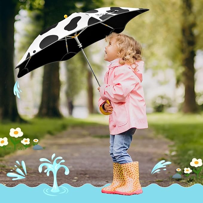 ALAZA Kids Umbrella Stick Umbrellas Cute Umbrella for Boys Girls Toddler UV/Sun Rain Windproof