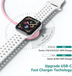 USB C Apple Watch Charger,[MFi Certified] iPhone Fast Magnetic iWatch Charger 6ft USB C Charging Cable Cord Long and Type C Wall Charger Block for Apple Watch Series 11/10/9/Ultra/8/7/SE/SE2/6/5/4/3/2