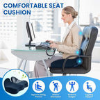 CushZone Seat Cushion, Memory Foam Office Chair Seat Cushion for Office Chairs/Car/Long Trip/Desk Chair/Gaming, X-Large Size for Sciatica & Hip & Tailbone Pain Relief, Sciatica Support (Blue)