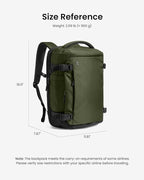 tomtoc Travel Backpack 28L, TSA Friendly Flight Approved Carry-on Luggage, Personal Item Travel Bag, Water-resistant Lightweight Business Rucksack, Durable Bag Fits 16 Inch Laptop