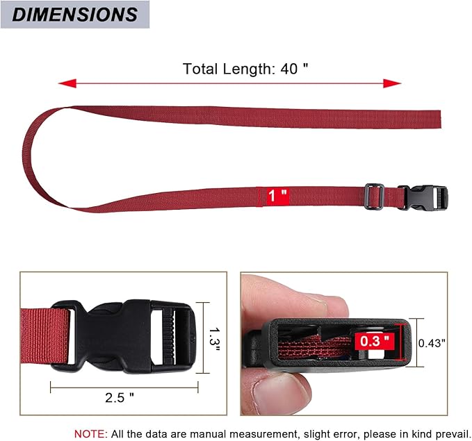 MAGARROW 24" 40" 60" 100" Strap Buckle Packing Straps Adjustable 1-Inch Belt