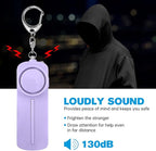 Safesound Personal Alarm: Your 130dB Self-Defense Companion - Keychain Emergency LED Flashlight - Security and Protection for Women, Girls, Kids, and The Elderly (Black & White, 2)