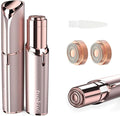 tuokiy Women Facial Hair Removal Device Battery Operated with 2 Replacement Heads,Ladies Face Shaver for Peach Fuzz Upper Lip,Chin, Facial Hair Removal for Women, Rose Gold