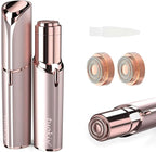 tuokiy Women Facial Hair Removal Device Battery Operated with 2 Replacement Heads,Ladies Face Shaver for Peach Fuzz Upper Lip,Chin, Facial Hair Removal for Women, Rose Gold