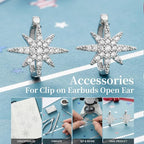 Clip on Earbuds Open Ear Accessories - Lightweight Clip-On Decor for Wireless Earbuds, Compatible with Bose Ultra Open Earbuds (Headphones not Included) (Silver)