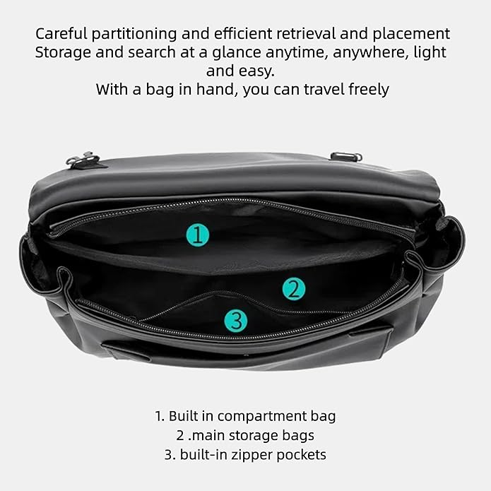 Water-Resistant Messenger Bag for Men & Women, Lightweight Crossbody Laptop Briefcase for Commute, 13 inch Laptops, Durable Shoulder Bag with Adjustable Strap