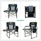 SUNNYFEEL Camping Directors Chair, Heavy Duty,Oversized Portable Folding Chair with Side Table, Pocket for Beach, Fishing,Trip,Picnic,Lawn,Concert Outdoor Foldable Camp Chairs
