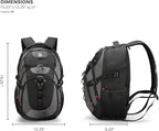 Swissdigital Design Laptop Backpack with USB Charging Port, Travel Backpack Fits 15.6 inches Computer, 31L College School Backpack for Men, Black/Grey | SD803-02