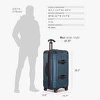 Traveler's Choice Maxporter II Polycarbonate Hardside Trunk with Spinner Wheels, Navy, 28-Inch Medium Trunk