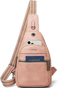 LATMAP Sling Bag For Women Faux Leather Small Casual Daypack Backpack Fanny Pack Crossbody Chest Bags Purse
