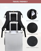 LOVEVOOK 17.3 Inch Laptop Backpack for Women, Large Capacity Travel Backpack with Organizer Bag, Waterproof Carry on Backpack Work Bag with USB Port, Teacher Nurse Backpack Purse, 2PCS