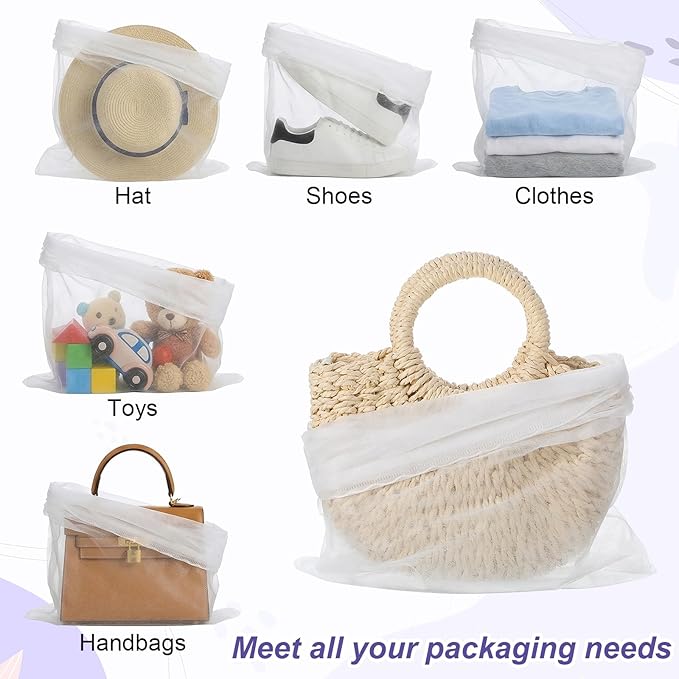 Ouligay 10 PCS Purse Dust Bags for Handbags 19x12.5inch Dust Cover Bag for Purses with Drawstring Non-woven Handbag Travel Organizer, Shoe Travel Package for Purses Handbags Shoes Boots Purse