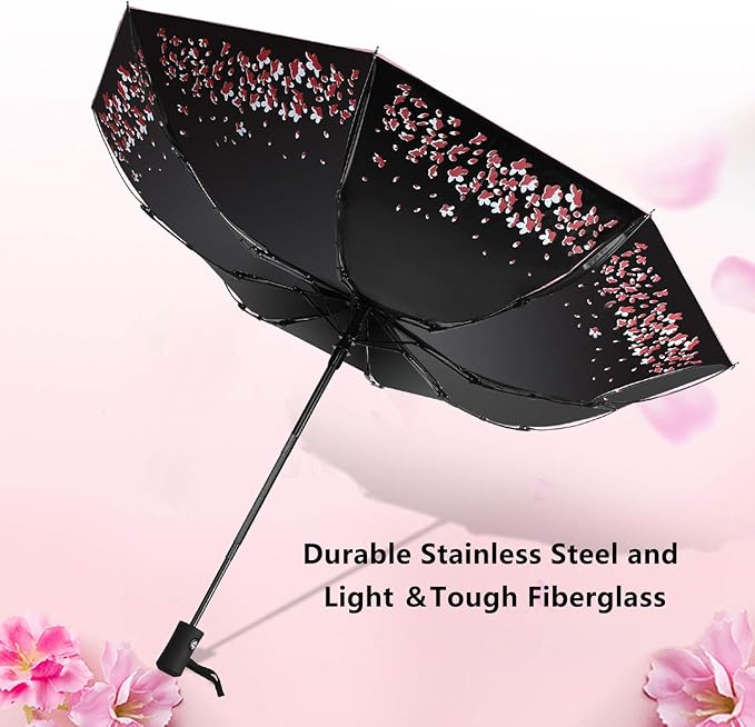 Sakura Umbrella-Windproof Anti Rain/Sun,Cherry Blossom Folding Umbrella