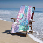 COMFAR Mermaid Microfiber Beach Towels for Girls/Kids Personalized Beach Towels for Toddler/Baby, Cute Beach Towel, Thin Quick Dry Pool Towel 30"x 60"