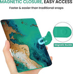 Passport Holder for Travel Essentials, RFID Blocking Leather Cover Wallet with Magnetic Closure, Aesthetic & Cute Passport Book Case for Women and Men - Coastline