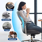 SweetSlubr Seat Cushion for Tailbone Pain Relief, Office Chair Cushion, Memory Foam Large Chair Cushion with Non-Slip Cover for Soft Support at Office Chair, Car Seat, Airplane Grey/2X-Large