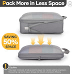 Veken 6/9/11 Set Compression Packing Cubes for Travel Essentials,Compressible Expandable Large Luggage Suitcase Organizer Bags for Clothing,Durable Space Saver Storage Bags(Gray)