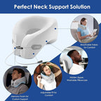 jiaao Travel Pillow Memory Foam Neck Support, Advanced Memory Foam Neck Pillow for Airplanes, Cars & Trains