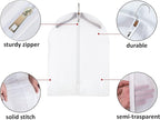 MsKitchen12Pack Short Garment Bags (24x32") - Dustproof Covers for Kids Clothes - Durable PEVA Storage Bags with Sturdy Zipper for Dance Costumes, Tops & Folded Pants (Translucent)