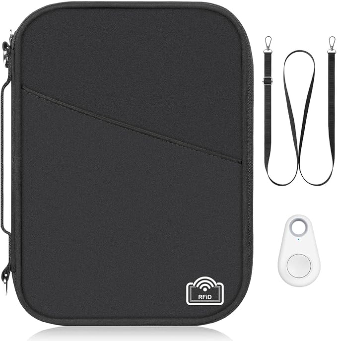 Family Passport Holder for Travel with RFID Blocking, Traveling Essentials Organizer Pouch Bag, Light Passport Wallet for Travel Must Haves Accessories for Women Men