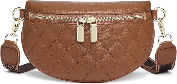 Eslcorri Small Crossbody Sling Bag for Women Trendy - Fanny Packs Leather Chest Belt Bum Bag Anti Theft Purse for Travel