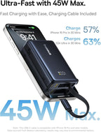 Baseus 0.3" Ultra Slim 5000mAh MagSafe Portable Charger & 45W Power Bank Built-in USB C Cable