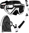 Aegend Snorkeling Gear for Adults Youth Kids, Snorkel Mask with Top Dry Valve - Panoramic View Anti-Leak and Anti-Fog with Mesh Bag for Snorkeling, Scuba Diving, Freediving & Swimming
