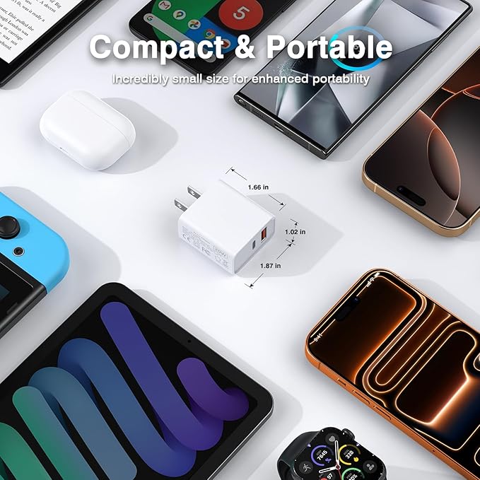 3 Pieces USB C Wall Charger for iPhone 14/15/16/17 Pro Max Plus Cube, 20W PD Type C Quick Power Adapter USBC Block Box Plug for Samsung S21 S20 Note 20 Fold3 Z Flip3 UBS-C Plug