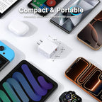 3 Pieces USB C Wall Charger for iPhone 14/15/16/17 Pro Max Plus Cube, 20W PD Type C Quick Power Adapter USBC Block Box Plug for Samsung S21 S20 Note 20 Fold3 Z Flip3 UBS-C Plug