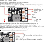 DROK DC 12V to 5V Buck Converter, 10pcs Mini Voltage Regulator Board DC 4.5-20V 12V 9V Step Down to 1-16V 5V Reducer 3A Fixed Adjustable Volt Output Transformer Power Supply Stabilizer Module