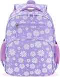 RHCPFOVR Kids Backpack for Girls - Girls Backpack 3-8 Ages Flower for Kids 15 Inch School Bookbag for Kindergarten Elementary School Bookbag for Girl 1st 2nd Grade
