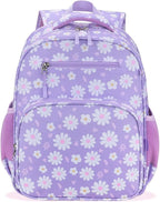 RHCPFOVR Kids Backpack for Girls - Girls Backpack 3-8 Ages Flower for Kids 15 Inch School Bookbag for Kindergarten Elementary School Bookbag for Girl 1st 2nd Grade