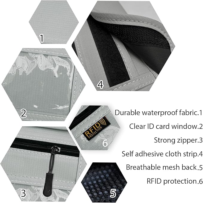 RFID Blocking Travel Neck Wallet Pouch and Passport Holder, Travel Neck Pouch Passport Holder for Women & Men - Gray