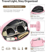 Pritent Fanny Packs for Women Cross Body Bag Waterproof Belt Bag with Adjustable Strap and Zipper Back Pocket Small Crossbody Bags Fashion Waist Packs for Workout Travelling(Light Pink)
