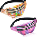Frienda 2 Pieces Holographic Fanny Pack for Women Colorful Sport Waist Bag Pack
