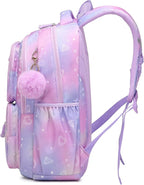 PIG PIG GIRL Kids Backpack for Girls - School Bags for Middle School Students - Book Bag for Elementary Primary - Kawaii Ita Backpack - Purple