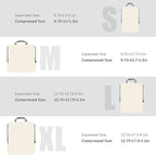 PANDA JOYS 4 Set Compression Packing Cubes Travel - Travel Accessories Expandable Packing Organizers for Carry On - Essentials Luggage Bags - Beige
