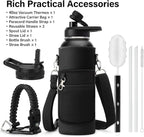 DYSANKY Insulated Water Bottle | Thickened Stainless Steel Vacuum Metal | Portable Sports Water Jug for Gym and Hiking with Straw, Carrier Bag, Handle Strap | BPA-Free 40 oz