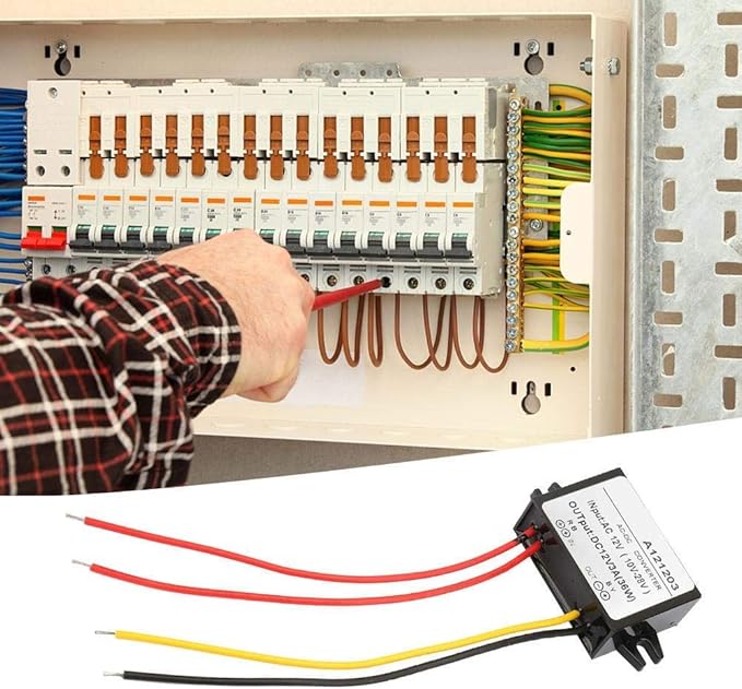 Walfront Step Down Volt Converter AC 10-28V to DC 12V Converter AC-DC Step Down Power Module (3A, Black, 2-Pin, Type A)