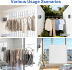 15.7Ft Retractable Clothesline Indoor Outdoor is Also an Anti-sag Clothes line for Indoors, Stainless Steel Wire Retractable Laundry Line for Drying Clothes, with 10 Windproof Clips (Gray)